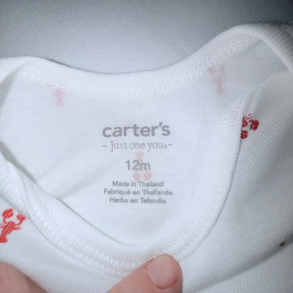Carter's‎ Just One You 3pc Outfit Set Kids 12M Red White New Lobster Nautical